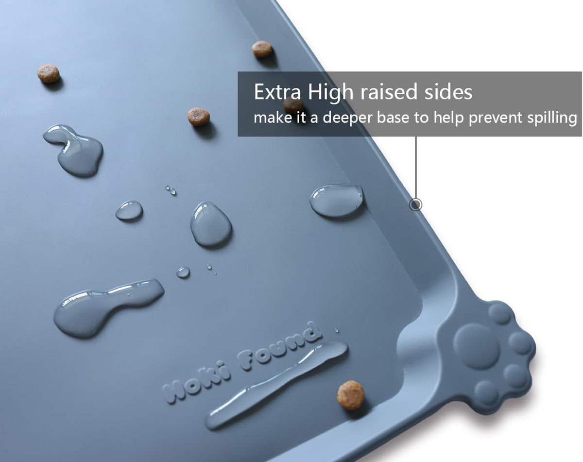 Waterproof Pet Feeding Mat with Raised Edges For Food & Water