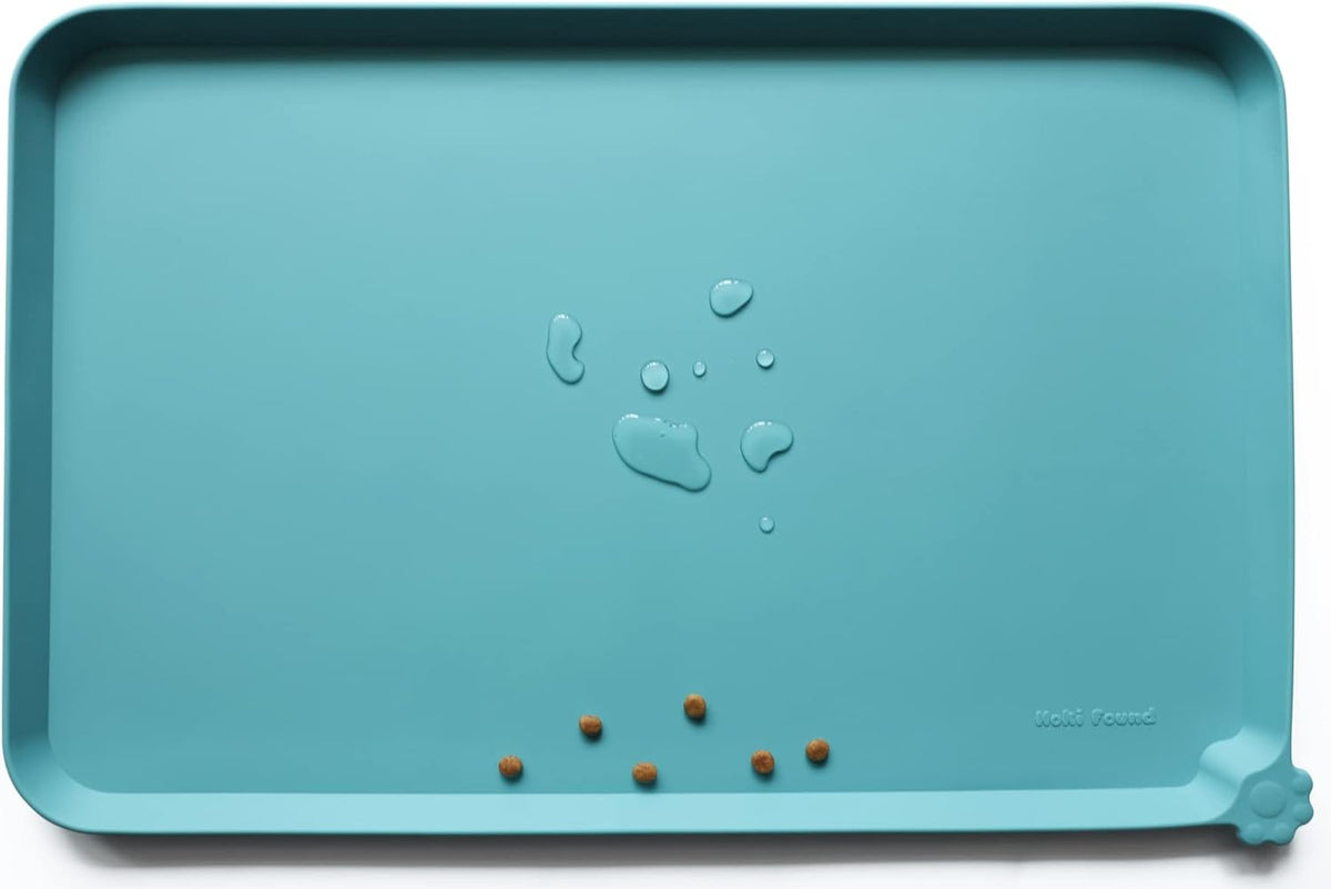 Waterproof Pet Feeding Mat with Raised Edges For Food & Water