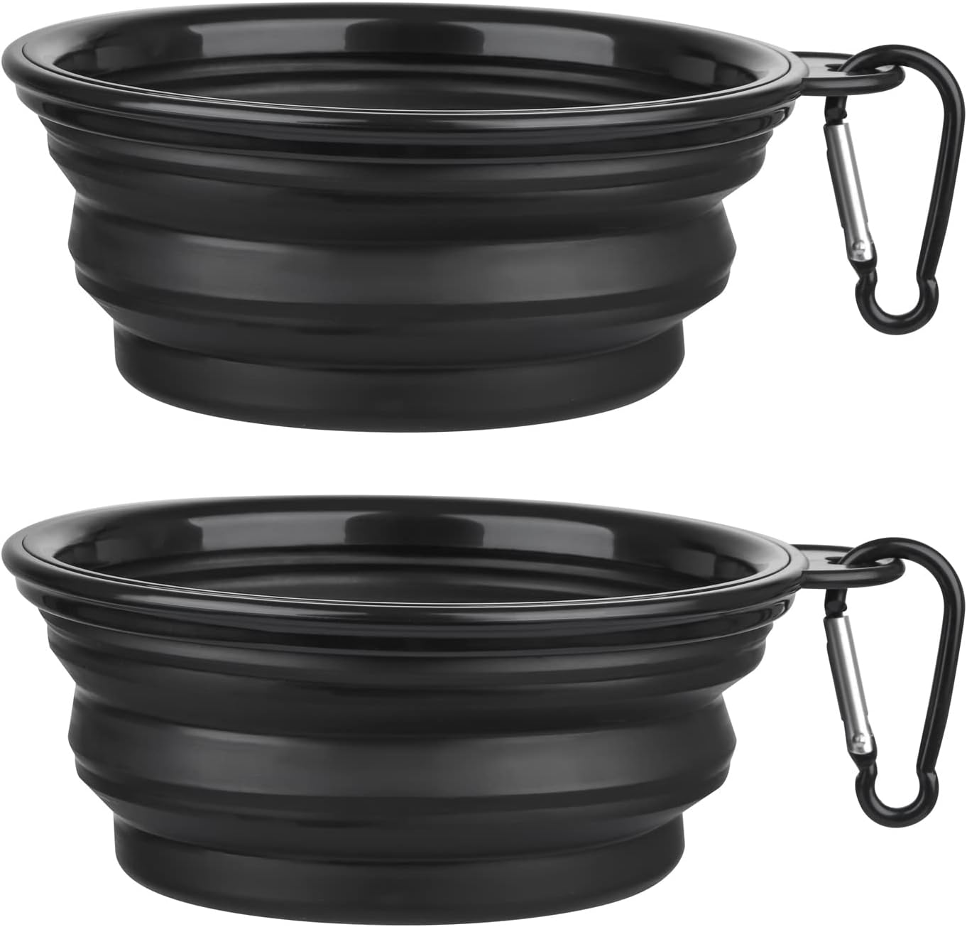 Dog Bowl Pet Collapsible Bowls, 2 Pack for Cats Dogs, Portable Pet Feeding Watering Dish for Walking Parking Traveling with 2 Carabiners (Small, Blue+Green)