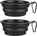 Dog Bowl Pet Collapsible Bowls, 2 Pack for Cats Dogs, Portable Pet Feeding Watering Dish for Walking Parking Traveling with 2 Carabiners (Small, Blue+Green)