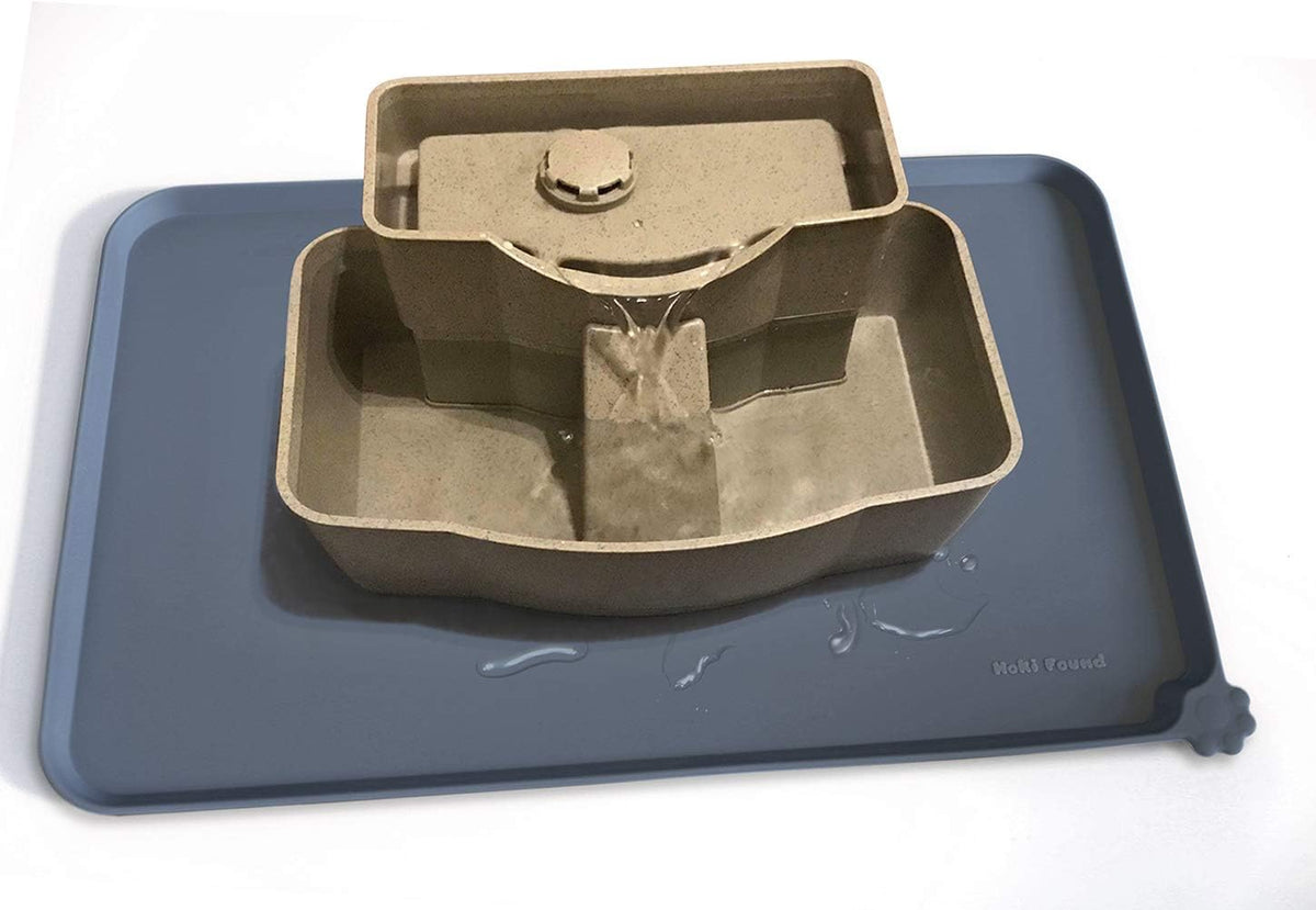 Waterproof Pet Feeding Mat with Raised Edges For Food & Water
