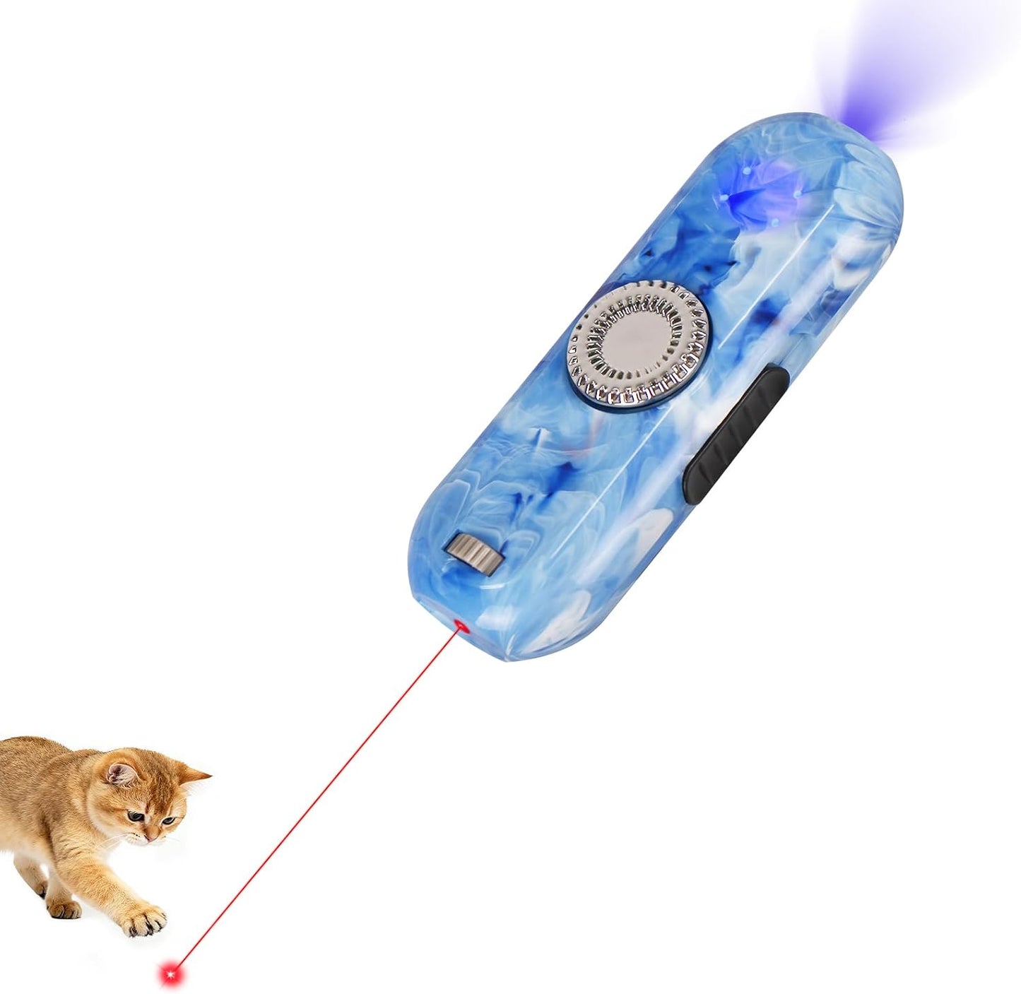 TBTeek Cat Toys, Rechargeable, 3 Light Modes & 5 Fun Patterns, Portable Interactive Kitten Pet Dog Cat Mouse Toy for Fun Chase Play Exercise