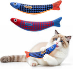 PetBusy Cat Toys with[5000mg A+Natural Catnip &Silvervine] [Baby Grade] Interactive Soft Chew Kicker Cat Toys for Indoor Cats & Kittens, [Crinkle &Bell] Fish Sound Toy