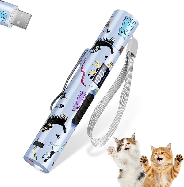 TBTeek Cat Toys, Rechargeable, 3 Light Modes & 5 Fun Patterns, Portable Interactive Kitten Pet Dog Cat Mouse Toy for Fun Chase Play Exercise