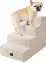 EHEYCIGA Dog Stairs for Bed 18" H, 4-Step Dog Steps for High Bed, Pet Steps for Small Dogs and Cats, Non-Slip Balanced Pet Ramp Indoor, Grey