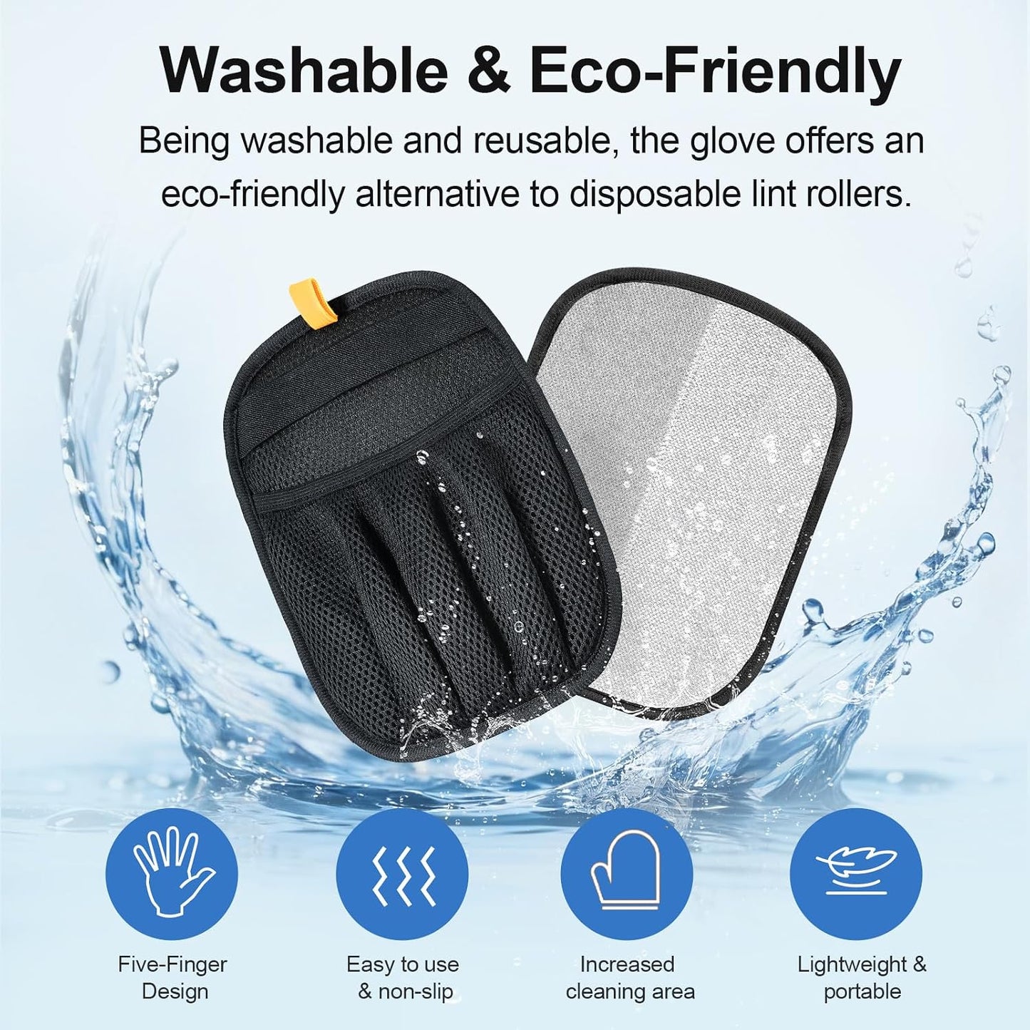 Pet Hair Removal Glove for Cats & Dogs, Upgraded Five-Finger Electrostatic Pet Hair Glove, Reusable Magic Brush Pet Hair Remover Tool for Laundry, Couch, Carpet, Car Seat
