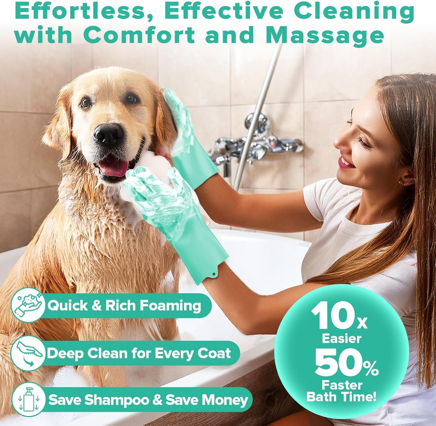 6PCS Grooming & Bath Supplies for Dogs, Cats | Washing Gloves | Grooming kit