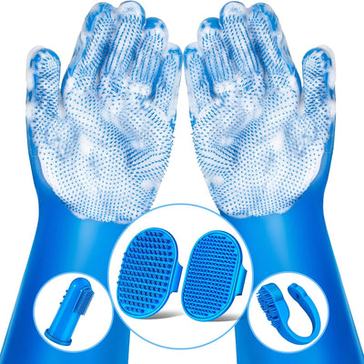 6PCS Grooming & Bath Supplies for Dogs, Cats | Washing Gloves | Grooming kit