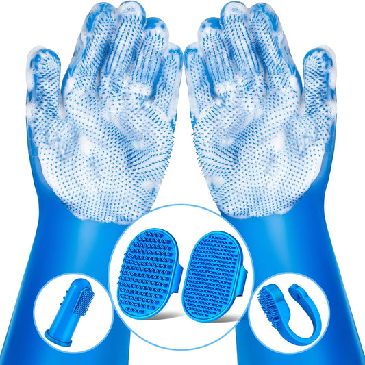 6PCS Grooming & Bath Supplies for Dogs, Cats | Washing Gloves | Grooming kit