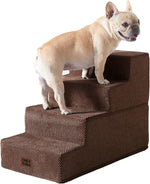 EHEYCIGA Dog Stairs for Bed 18" H, 4-Step Dog Steps for High Bed, Pet Steps for Small Dogs and Cats, Non-Slip Balanced Pet Ramp Indoor, Grey