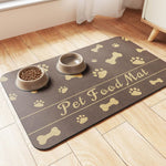 Pet Feeding Mat-Absorbent Pet Placemat for Food and Water Bowl, with Waterproof Rubber Backing, Quick Dry Water Dispenser Mat for Dog and Cat (20"x12", Striped Dark Gray)