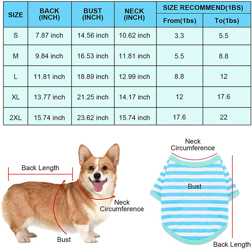 Summer Stripe Dog Tshirt Vest Pet Clothing for Small Dogs Yorkshire Terrier Shih Tzu Shirts Puppy Cat Clothes chaleco para perro