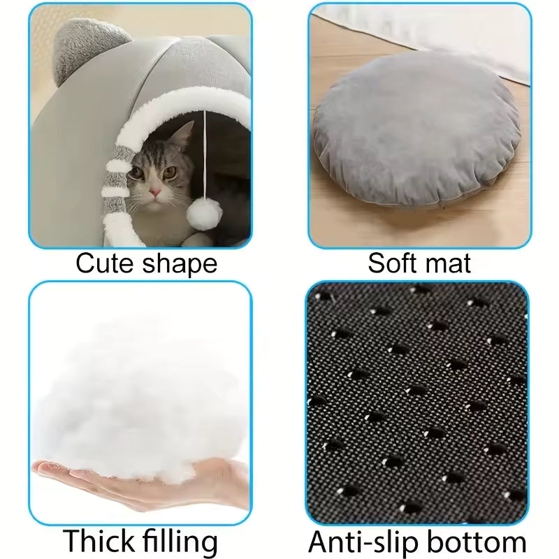 Deep Sleeping Cat Bed Cave Nest With Soft Mat Bed For Cats Pet Products Bag Sofa Pet House Dog Basket Tent Bearded Cama Para