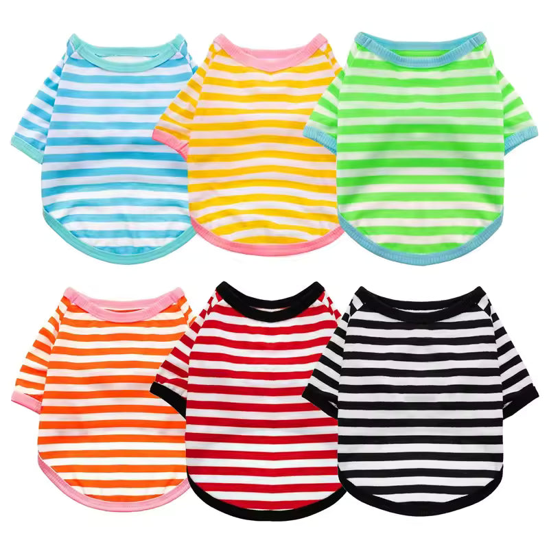 Summer Stripe Dog Tshirt Vest Pet Clothing for Small Dogs Yorkshire Terrier Shih Tzu Shirts Puppy Cat Clothes chaleco para perro
