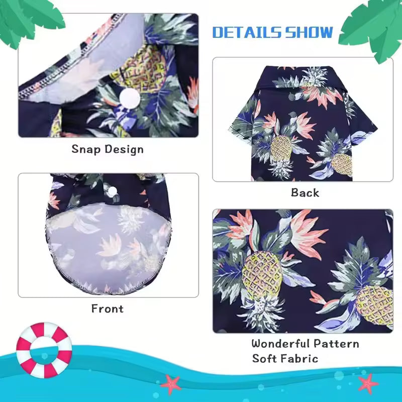 Hawaiian Style Pet Dog Clothe Summer SandBeach Dog Shirts for Small Medium Dogs Puppy Cat Clothing Ropa Perro Pug French Bulldog