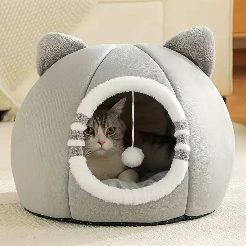 Deep Sleeping Cat Bed Cave Nest With Soft Mat Bed For Cats Pet Products Bag Sofa Pet House Dog Basket Tent Bearded Cama Para